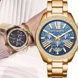 MICHAEL KORS MK6291 Wren ネイビーブルークリスタルフェイス アナログ レディース 腕時計 マイケルコース