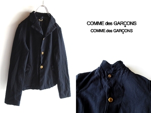 COMME des GARCONS コムデギャルソン コムコム AD2009 染色加工 ポリ縮絨 ブレザー 3Bテーラードジャケット XS 紺 ネイビー tricot トリコ