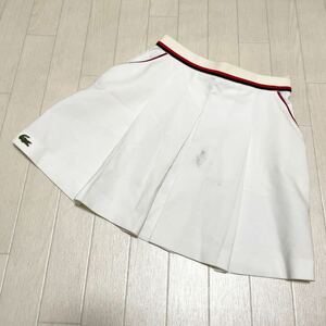 12★ ビンテージ オールド CHEMISE LACOSTE ラコステ ミニスカート フレアスカート 40 ホワイト レディース