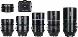 SIRUI フル Venus レンズ セット 35mm+50mm+75mm+100mm+135mm+1.25x アダプター、E マウント