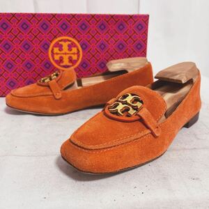 和362★ 箱付き TORY BURCH トリーバーチ ローファー スリッポン スエードレザー シューズ 5 ライトブラウン レディース