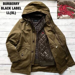 美品/LL,XL/3way◎バーバリーブラックレーベル モッズコート ミリタリージャケット オリーブ ライナー ホースロゴ BURBERRY BLACKLABEL