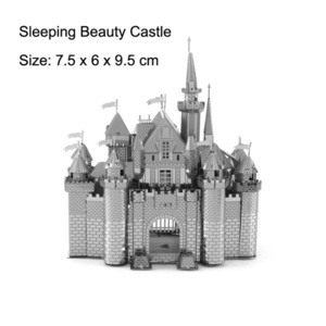 【お城Castle】子供と大人のための3Dメタルアセンブリ,手作り,DIY,教育玩具,ギフト,城ドラム,金属製パズル