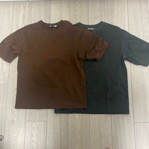 中古　ユニクロU エアリズム　Tシャツ　2点セット　グレー　ブラウン　サイズ　M UNIQLO U