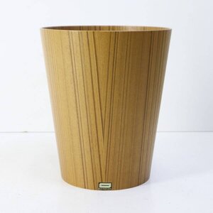 美品！SAITO WOOD サイトーウッド ダストボックス 上開き 中 Mサイズ プライウッド チーク材 ゴミ箱 北欧モダン風★998v04