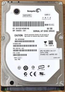 Seagate ST980814AS [80GB 2.5インチ 9.5mm SATA HDD 2008年製 使用時間 19845H (Cristal DiscInfo 正常) (管:KH323