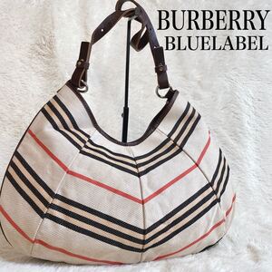 美品 バーバリーブルーレーベル ハーフムーン ワンショルダー マルチカラー BURBERRY