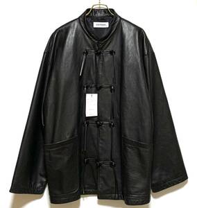 【新品】DISCOVERED Cow Leather China Shirt（2）ディスカバード カウ レザー チャイナ ジャケット オーバーサイズ ドロップショルダー