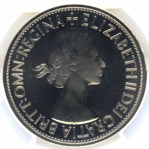 『高鑑定』1953年 イギリス ハーフクラウン(1/2 クラウン)硬貨 PCGS PR66 CAM ヤングヤング 戴冠式 エリザベス[FS080302]