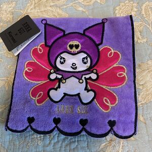 アナスイANNA SUI ×サンリオ クロミkuromiちゃん ポケット タオル ハンカチ ポーチ 刺繍 パープル 未使用A