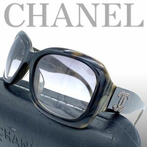 【希少】CHANEL シャネル サングラス sunglasses vintage 5102 ココマーク サイドココ デカロゴ　BLACK レディース ユニセックス シルバー