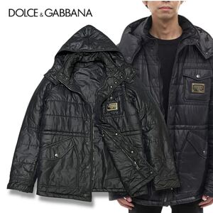 52 国内正規品 DOLCE &GABBANA ドルチェ&ガッバーナ SPG9L45T 中綿 ダウン ジャケット ジップアップ ブルゾン ブラック 44 イタリア製