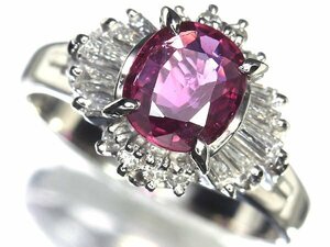 OR12174SS【1円～】新品【RK宝石】≪RUBY≫ 妖艶な輝き!! 極上ルビー 大粒0.9ct!! 極上ダイヤモンド Pt900 高級リング ダイヤ