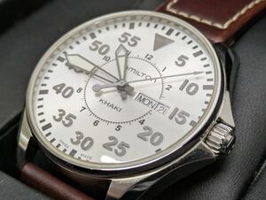 I118-241119-156 【 ジャンク 】 HAMILTON KHAKI ハミルトン カーキ 腕時計 アビエーション パイロット デイデイト クォーツ H646110