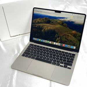 【中古美品】Apple MacBook Air 13インチ M2(CPU:8C/GPU:8C) 8GB/256GB スターライト MLY13J/A (M2・2022)