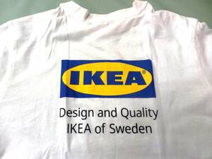 IKEA イケア EFTERTRDA エフテルトレーダ ロゴ バックプリント Tシャツ ホワイト S/M ユニセックス可 美品 正規品