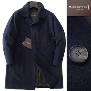 新品 11.9万 マッキントッシュロンドン カシミヤ ウール ステンカラーコート 40(L) 紺 【J57360】 DUNFORD ビーバー 秋冬 メンズ