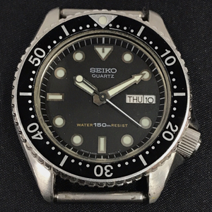 セイコー デイデイト クォーツ 腕時計 メンズ ブラック文字盤 6458-6000 フェイスのみ ファッション小物 SEIKO