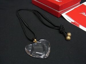 1円 ■極美品■ Baccarat バカラ クリスタルガラス ハート ネックレス ペンダント アクセサリー レディース クリア AX9177