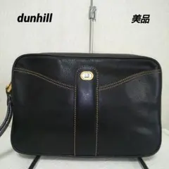 極美品 dunhill ダンヒルのセカンドバック  金金具  保存袋付きブラック