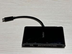 Belkin ベルキン USB-C マルチメディア変換アダプタ（LANポート、HDMI、VGA, USB-A） AVC005btBK