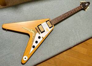 Epiphone nspired by Gibson Custom Shop Korina 1958 Flying V Aged Natural （美品）