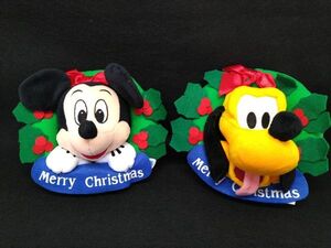 ミッキーマウス　プルート　ぬいぐるみ　クリスマス　1996年　ディズニー　アミューズメント　景品 (22_10317_1)