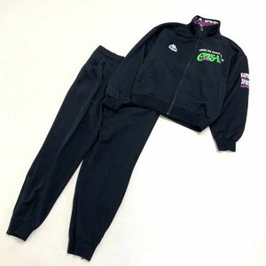 希少 90‘s 黒タグ Kappa カッパ ジャージ 上下セットアップ トラックトップ ジョガーパンツ メンズ Oサイズ ブラック 黒