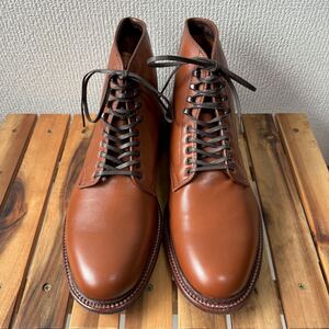 美品 ALDEN Leather Soul 別注 プレーントゥ ブーツ 8 1/2D オールデン レザー レディカーフ