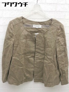 ◇ Spick & Span スピック＆スパン リネン100% 長袖 ジャケット サイズ38 ブラウン レディース