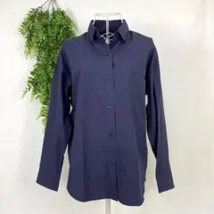 【クリアインプレッション】 長袖ブラウス シャツ ネイビー 2/M 美品