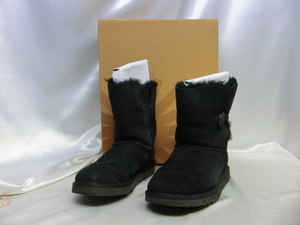 UGG アグ ムートンブーツ W BAILEY BUTTON 5803　ダブルベイリーボタン ブラック US6 23.0cm レディース