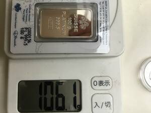 スイスメーカーPAMP白金100gコインバー(小さいインゴット純度999.5)100g ☆ケース密閉で地金は新品