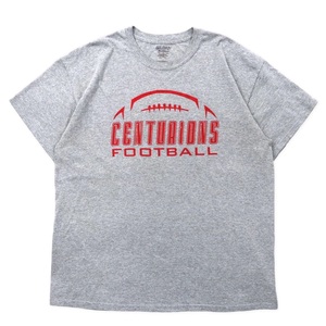 GILDAN フットボール プリントTシャツ 2XL グレー コットン CENTURIONS FOOTBALL ビッグサイズ