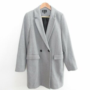 良品 ZARA ザラ Trf collection ダブルブレスト ロングコート チェスターコート サイズL グレー ◆