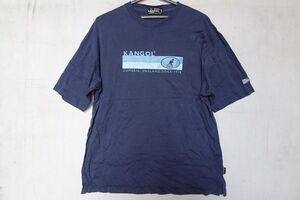 KANGOL/カンゴール/半袖Tシャツ/フロントロゴプリント/ユニオンジャックししゅう/裾サイドスリット/紺/ネイビー/Lサイズ(8/6R)