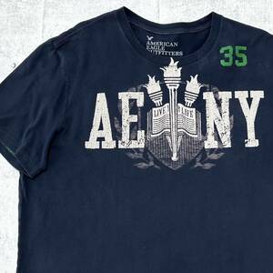 AMERICAN EAGLE AENY 半袖 Tシャツ アメリカンイーグル　　半袖 ショートスリーブ クルーネック ナンバリング ネイビー 玉10334