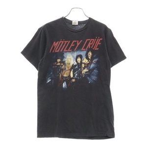 NO BRAND ノーブランド MOTLEY CRUE モトリークルー プリント クルーネック 半袖カットソー Tシャツ ブラック