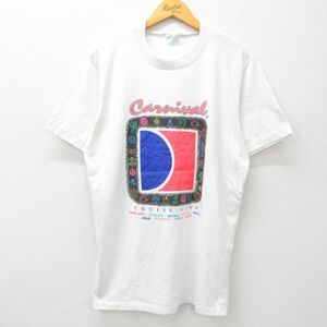 XL/古着 半袖 ビンテージ Tシャツ メンズ 90s クルーズライン ヤシの木 コットン クルーネック 白 ホワイト 24jul22 中古