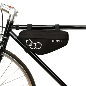 自転車用フレームバッグ ブラック トライアングルバッグ 三角バッグ 財布やモバイルバッテリーの収納に 自転車防水フロントバック 簡単取付
