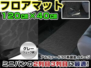 ランドクルーザー/ランクル 200系 トヨタ セカンドマット グレー ウェーブ柄 120cm×40cm 灰色 【フロアマット ラグマット 2列目 内装