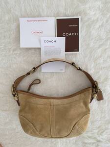 COACH コーチ スエード：ベージュ系 No.C04S-9650ショルダーバッグ（サイズ：28cm ｘ 16cm、厚み：6cm）未使用品（袋付き）