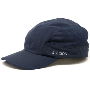 [ LL(約59.5cm ] STETSON ワークキャップ ステットソン アウトドアキャップ 撥水ナイロン サンシェード付き 紺 ブラック 