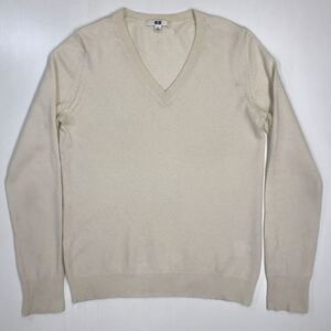 UNIQLO ユニクロ　カシミヤ100% ニットセーター　Vネック　レディース　Mサイズ　31-62a