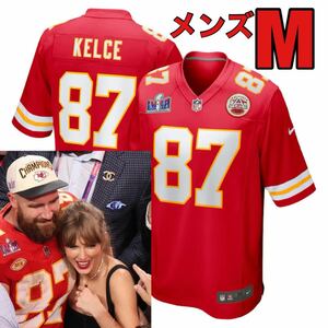 【テイラー・スウィフト】Mトラビス・ケルシー正規品スーパーボウル記念ジャージNIKEチーフスNFLユニフォームTaylor Swiftユニ彼氏ナイキ