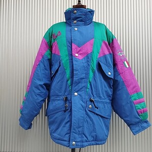 80s/90s/中綿サーモア社製】美品/フィラFILA/ビンテージ/ヴィンテージ/古着/オーバーサイズ/マルチカラー/東レEntrant/スキージャケット/M/