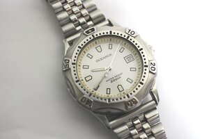 動作品 CASIO OCEANUS メンズ 腕時計 OC-700 3針 デイト SS 男性用 クォーツ シルバー系 ホワイト文字盤 カシオ オシアナス 中古 USED品