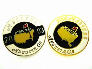 マスターズ トーナメント US MASTERS Augusta 2001 タイガー・ウッズ&2003 マイク・ウィアー ゴルフボールマーカー 2点限定 #3