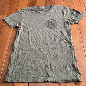 沖縄 米軍放出品　MARINES Tシャツ トレーニング　ランニング　OD SMALL (管理番号J207)