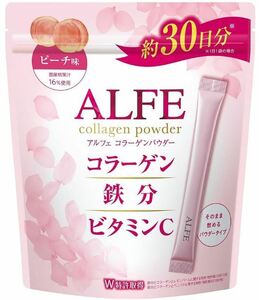 アルフェ コラーゲン パウダー ピーチ 30袋 大正製薬 栄養機能食品/ALFE 鉄分 ビタミンC デキストリン ヒアルロン酸 ビタミンB2 B6 桃